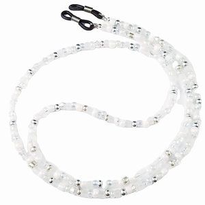 White, Clear and Silver Multi, Handmade Beaded Eyeglass or Sunglass Chai…